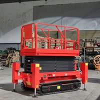 JCPROTECH 10m 12m Elektrische Raupen-Scherenbühne Ferngesteuert Hydraulisch Geländegängig Selbstfahrend für Schlammige Straßen
