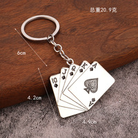 Porte-clés Cartes à Jouer, Porte-clés Poker pour Hommes, Pendentif Carte à Jouer pour Téléphones, Sacs, Décoration Cadeau