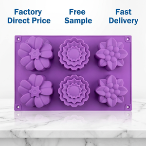 Moule à Savon en Silicone Professionnel Sans BPA, Facile à Nettoyer, Multi-Cavités, Forme Fleur, Qualité Alimentaire, pour la Fabrication de Savon et la Pâtisserie DIY - Product Image 1