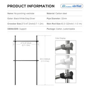 YIJIALE - Armario Abierto de Pared, Estantes de Almacenamiento, Diseño Pequeño para Niños, Acero Tubular, Armario Personalizado - Product Image 4