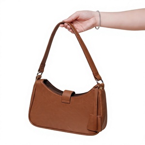 Brown PU Gothic Waterproof Shoulder <b>Bag</b> for Women Single Strap Top Handle Crossbody Purse Birthday Halloween Daily Use - Product Image 1