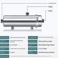 Purificateur d'eau d'ultrafiltration en acier inoxydable pour toute la maison-Cartouche lavable en PVDF, pré-filtre à grand débit pour eau boueuse rurale
