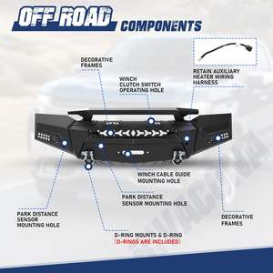 WINJET, <span class=keywords><strong>combo</strong></span> de 3 piezas modular resistente, <span class=keywords><strong>combo</strong></span> de 4 piezas, kit de parachoques delantero negro de acero integrado para Silverado 1500 2019-2023 - Product Image 6