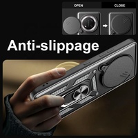 Fenêtre de caméra coulissante étuis de téléphone portable pour Honor X7c X8c X9c 4G 5G porte-anneau Protection de caméra béquille antichoc couverture arrière