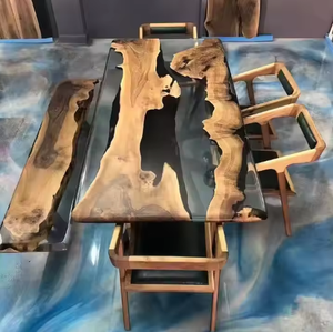 Factory Price Natural Style Resin <strong>Coffee</strong> <strong>Table</strong> Living Room Work Lounge Tea <strong>Table</strong> Live Edge Slab Wood with <strong>Epoxy</strong> Dining <strong>Table</strong> - Product Image 2