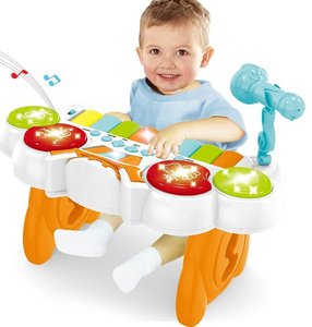 Wholesale Plastic Cartoon Design Keyboards Music Electronic Piano, Musical Instrument Toys 8 Keys With <b>Mini</b> <b>Microphone</b> - Product Image 4
