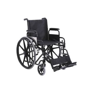 Fauteuil roulant manuel Medco 88 cm, noir, en fer, pliable, aide à la mobilité pour personnes âgées et handicapées - Product Image 3