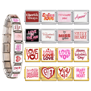 Oferta Especial: Dijes Italianos Personalizados de Diseño Original Miss Sweet Heart Vibes para Pulseras de Acero Inoxidable de 9mm, Ideales para Creación de Joyería DIY - Product Image 1