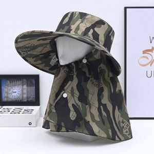 Sombrero de pescador de ala ancha para verano, protección solar, gorra de pesca, sombrero de safari, gorro con cubierta para el cuello, para viajes, ciclismo, esquí - Product Image 5