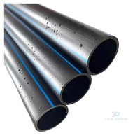 Tuyau d'alimentation en eau en HDPE, tube en polyéthylène PE, pipeline en plastique rond pour l'irrigation et le drainage