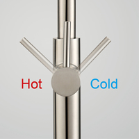 Robinet mélangeur d'eau chaude et froide de qualité supérieure, extractible, moderne, en acier inoxydable 304, à poignée unique, 1 trou, pour évier de cuisine