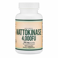 Faible MOQ Complément alimentaire végétal pour la santé osseuse, 120 gélules, naturel, 200mg 4000FU, extrait de Natto, Nattokinase pour la santé cardiovasculaire