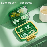 Boîte à médicaments portable en plastique avec design détachable pour personnes âgées - Rappel 7 jours, rangement facile et utilisation quotidienne (matin/midi/soir)