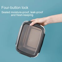 Boîte à lunch carrée en acier inoxydable hermétique pour la conservation des aliments, capacité de 1 à 3 L, portable pour la cuisine