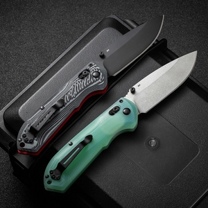Manico personalizzabile in stile <span class=keywords><strong>Benchmade</strong></span> BM560BK realizzato in materiale G10, lama lavorata tramite lavorazione CNC, coltello pieghevole. - Product Image 3