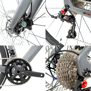 Vélo <span class=keywords><strong>de</strong></span> course sur <span class=keywords><strong>route</strong></span> Aero en fibre <span class=keywords><strong>de</strong></span> carbone à 11 vitesses avec guidon en aluminium intégré pour le cyclisme - Product Image 4