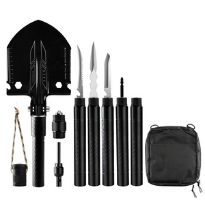 مجرفة نجاة من الفولاذ قابلة للطي محمولة متعددة الوظائف للاستخدام في الطوارئ والتخييم في الهواء الطلق - Product Image 1