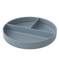 Assiette ronde en silicone à ventouse, compartimentée, antidérapante, pour bébé, vaisselle pour tout-petits, assiette sectionnée pour enfants