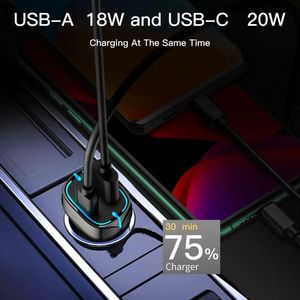 Fast <b>Charging</b> Car Phone Station Charger 2 in 1 LED Digital Display Retractable 2 <b>Cables</b> <b>Type</b> <b>C</b> PD Quick Adapter for Phone 16 - Product Image 3