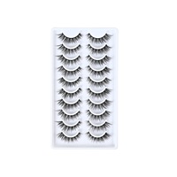 Pulin Saisi Faux Mink Hair 3D Lashes Handmade Wholesale False Eyelashes Natural Thick Style Full Strip Band Cotton Material