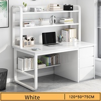 Escritorio Moderno y Sencillo de Madera con Cajón de Hierro Ajustable para Computadora, Mueble Duradero para Oficina en Casa para Espacios Pequeños, Uso Mayorista