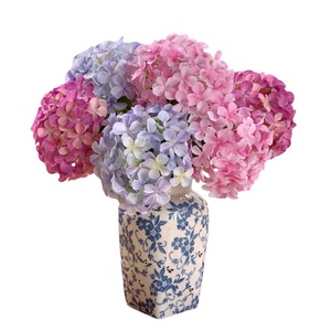 Fleurs d'hortensia artificielles Qingyu Chronicle en polyester imprimées en 3D, violet, rose, bleu, blanc, pour mariage, décoration intérieure, bouquet de bureau - Product Image 5