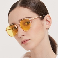 Vente en gros de créateurs de mode lunettes de soleil pour femmes lunettes de soleil circulaires pour hommes pas chères lunettes de soleil classiques rondes en métal