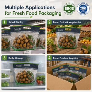 Sacs Ziplock Trapézoïdaux en BOPP de Qualité Alimentaire Anti-Buée à Trois Soudures Latérales pour Emballage de Légumes en Feuilles avec Logo Personnalisé – Vente en Gros - Product Image 5