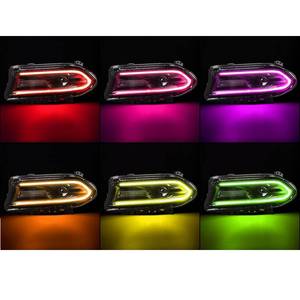 SET RGB TYPE LED Headlight para Dodge Charger 2015 - 2020 Modelos halógenos High BEAM LOW BEAM TURN SINGLS RUNNING headlamp ASSY - Product Image 5