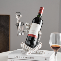 Porte-bouteilles en résine abstrait, design artistique, haut de gamme, créatif, moderne et épuré, pour salon et entrée, ornement de meuble à vin