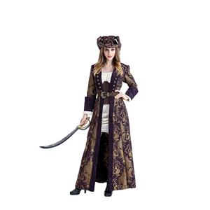 Costume d'Halloween Costume de Capitaine de <span class=keywords><strong>Pirate</strong></span> Femme Costume de <span class=keywords><strong>Pirate</strong></span> Cosplay Rétro Costume de <span class=keywords><strong>Robe</strong></span> Adulte - Product Image 6