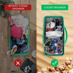 Organizador enfriador para bolsas Bogg X, accesorios originales grandes, cofre de hielo con bandeja divisoria, enfriador portátil a prueba de fugas con cremallera - Product Image 4