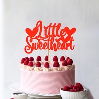 Décoration de gâteau de mariage, cadeau de mariage, fête de la Saint-Valentin, gâteau de mariage, décoration de gâteau, Sweet Sweetheart Cake Top, rouge, scintillant, amour sucré
