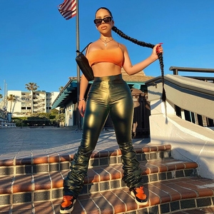 <span class=keywords><strong>Pantaloni</strong></span> da donna in finta pelle PU, <span class=keywords><strong>pantaloni</strong></span> <span class=keywords><strong>stretti</strong></span> in pelle per donna - Product Image 3