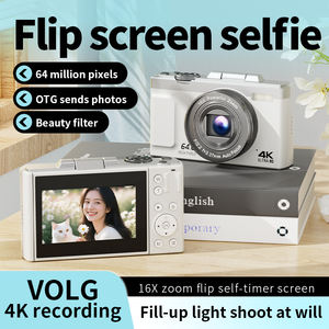 Appareil <span class=keywords><strong>photo</strong></span> numérique hybride 4K HD à écran rotatif - Enregistreur rétro pour étudiants - Tout-en-un pour selfies, vidéos et photos - Product Image 2