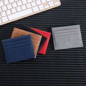 Porte-cartes de visite élégant en cuir PU, style raffiné, fonction anti-vol, multifonctionnel, logo <span class=keywords><strong>personnalisable</strong></span> - Product Image 1