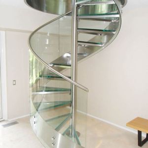 Tùy chỉnh DIY không gian nhỏ sơn tĩnh điện thép carbon trung tâm chùm gỗ xoắn ốc cầu thang - Product Image 6