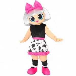 Costume della mascotte del fumetto del personaggio personalizzato della mascotte della bambola della ragazza di Lol della pelle bianca popolare in vendita