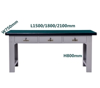 Table de travail en acier inoxydable en gros avec trois tiroirs de rangement, bureau personnalisé au design moderne, mobilier de bureau commercial durable