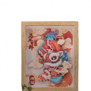 Décoration murale en papier découpé 3D rouge vif, style chinois, peinture décorative animale pour la maison, décoration du Nouvel An - Product Image 2