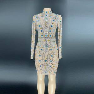 NOVANCE Y1763 Vente en gros <span class=keywords><strong>de</strong></span> vêtements à <span class=keywords><strong>la</strong></span> mode Robe formelle à manches longues avec diamants bleus Robes <span class=keywords><strong>de</strong></span> mère <span class=keywords><strong>de</strong></span> <span class=keywords><strong>la</strong></span> <span class=keywords><strong>mariée</strong></span> élégantes pour <span class=keywords><strong>la</strong></span> fête <span class=keywords><strong>de</strong></span> mariage - Product Image 5