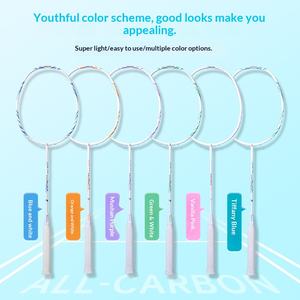 Raquette de badminton 5U Amateur Junior Collège Entièrement en carbone One Shot 25-28 Lbs Dureté modérée Poignée G5 Carbone ultra-léger - Product Image 5