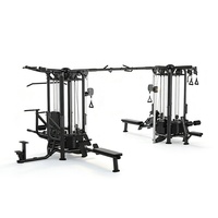 Machine de musculation multi-stations en métal à 8 postes avec pile de poids de 80 kg pour un entraînement fonctionnel complet du corps