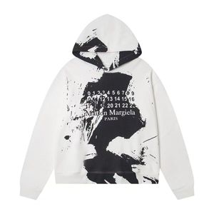 Nouvelle veste pull à capuche MM6 tendance, ample, élégante, décontractée, imprimée encre éclaboussée et graffiti - Product Image 2