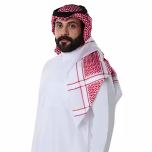 Custom Keffiyeh Palestine Wrap 55 Inches Islamic Mens Scarf Shemagh Man Shemagh Arab Scarf Luxury Quality 4 Sides Jacquard Yas