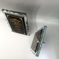 Nouveauté : Cadre photo en verre gravé avec certificat d'autorisation YearCrystal, plaque de récompense en cristal, support en métal pour trophées