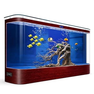 Aquarium rectangulaire moderne de luxe en bois sur pied, écologique, pour salon, taille moyenne/grande, sans changement <span class=keywords><strong>d</strong></span>'eau requis, intelligent - Product Image 1