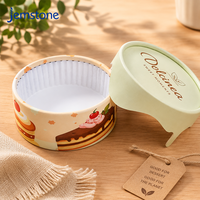 Boîte à gâteau ronde de luxe en carton avec couvercle à effet goutte, logo personnalisé imprimé, emballage en tube de papier pour pâtisserie haut de gamme