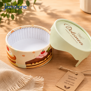 Luxury Round Paper Cake <b>Box</b> With Dripping Lid Design Custom Logo Printed Premium Cardboard <b>Bakery</b> Dessert Paper Tube Packaging - Product Image 4