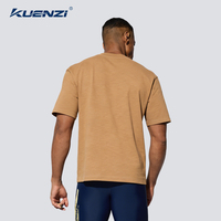 T-shirt Kuenzi Color Mix avec logo personnalisé, coupe classique, 100% coton, 300 GSM, doux, respirant, durable, blanc, taille plus, col rond, pour hommes